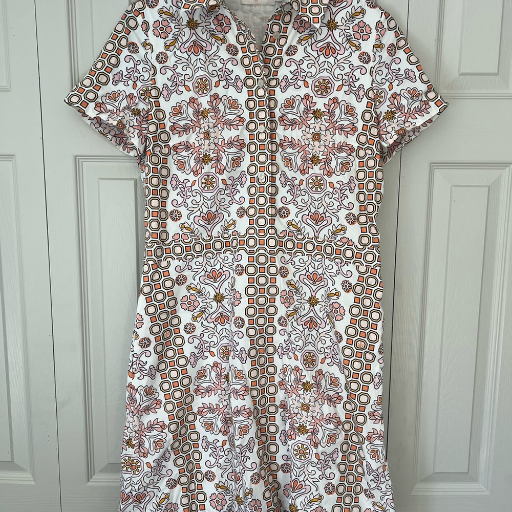 New Tory Burch - Floral Geometric Print Dress - Multicolor